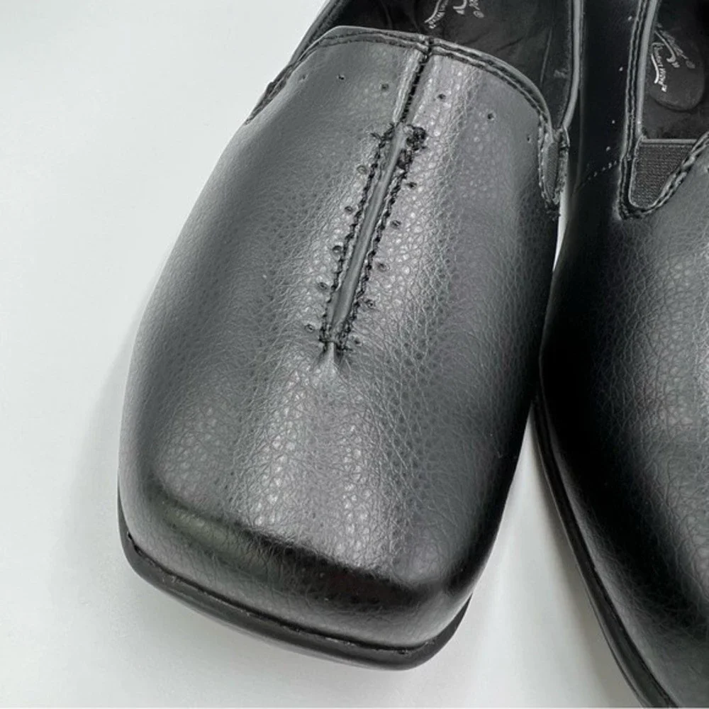 8WW 8 XW EXTRA WIDE Easy‎ Street Purpose Black Faux Vegan Leather Loafers Shoes